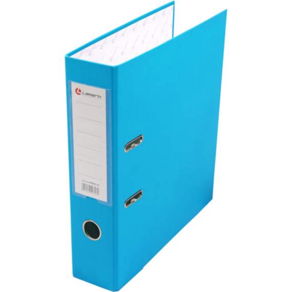 Папка-регистратор PP 80мм голубой, метал.окантовка/карман, Lamark,AF0600-LB,AF0600-LB1