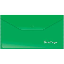 Папка-конверт на кнопке, C6 Berlingo, 180мкм, зеленая,AKk_06304