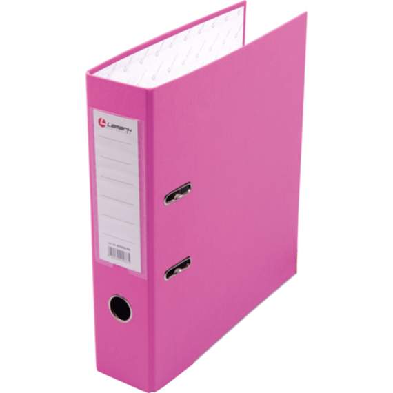 Папка-регистратор PP 80мм розовый, метал.окантовка/карман, Lamark,AF0600-PN,AF0600-PN1