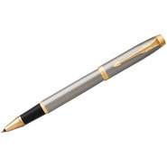Ручка подарочная роллер Parker "IM Brushed Metal GT" черная, узел 0,8мм,линия 0,5мм,1931663