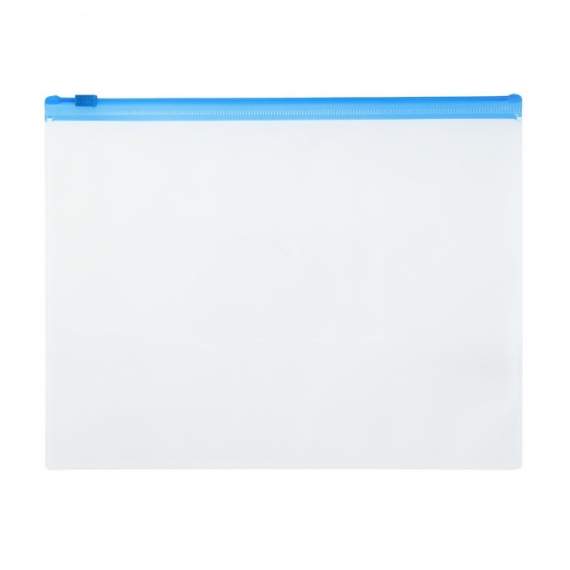 Папка-конверт на гибкой молнии А5 Zip 150мкм, синяя, 142246