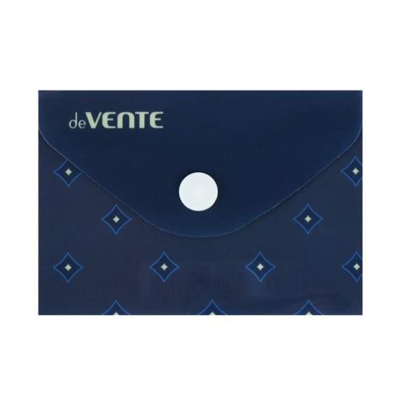 Папка-конверт на кнопке, А7 deVENTE, 105 х 74мм, 150мкм, Dark blue pattern,3071526