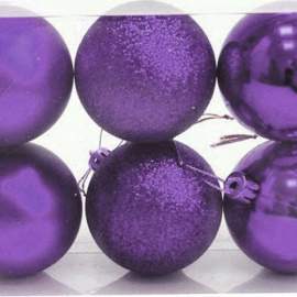 Набор пластиковых шаров 6шт., 60мм, фиолетовый,16587,16584