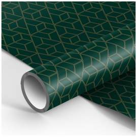 Упаковочная бумага глянц. 70*100см, MESHU "Dark green", 90г/м2,М100_41102