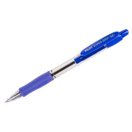 Ручка шариковая автоматическая Pilot "Super Grip" синяя,узел 1,0мм,ЛИНИЯ 0,4мм, грип,BPGP-10R-M-L