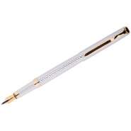 Ручка подарочная перьевая Delucci  "Celeste", черная, 0,8мм, цвет корпуса-серебро,футляр,CPs_81913