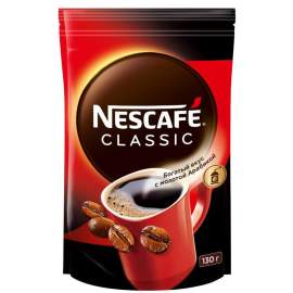 Кофе растворимый Nescafe "Classic", гранулир/порошкообразный, с молотым, мяг упак, 130г,12410767