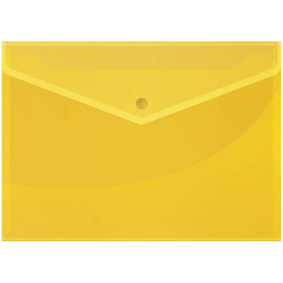 Папка-конверт на кнопке, А4 OfficeSpace, 150мкм, желтая,Fmk12-2 / 220894