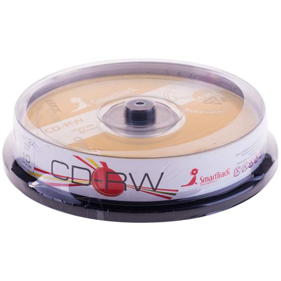 Диск CD-RW 700Mb Smart Track 4-12x Cake Box (туба 10шт),ST000198