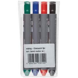 Набор маркеров для белых досок Edding "retract 12" 4 цв., 1,5-3,0мм,171405
