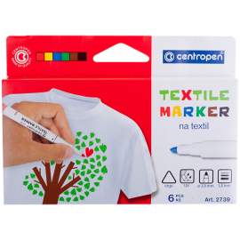 Набор маркеров для ткани Centropen "Textil Marker 2739" 06цв., 1,8мм, карт.уп.,европодв.,5 2739 0610