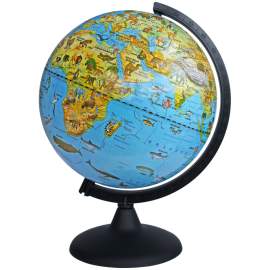 Глобус зоогеографический Глобусный мир, 25см, на круглой подставке	,10369