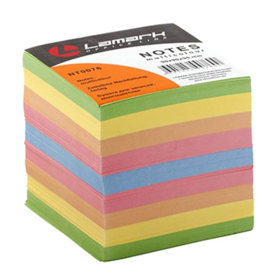 Блок для записи 9*9*9 цветной, 80г, Lamark,NT0076