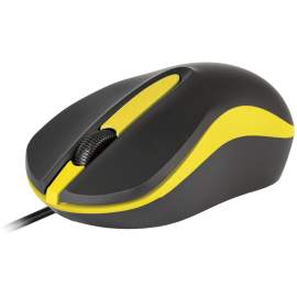 Мышь Smartbuy ONE 329, USB, черный, желтый, 2btn+Roll,SBM-329-KY