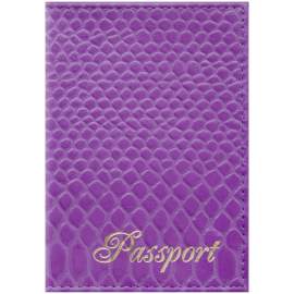 Обложка для паспорта OfficeSpace "Питон" кожа, сирень,254224