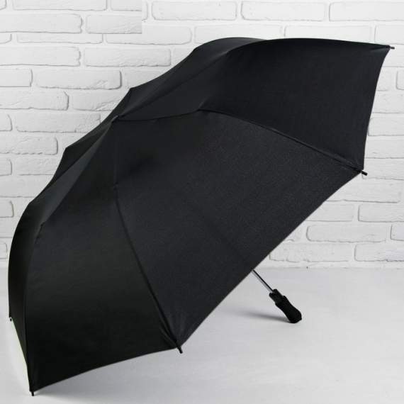 Зонт полуавтоматический, 2 сложения, 8 спиц, R = 62 см, цвет чёрный,2825906