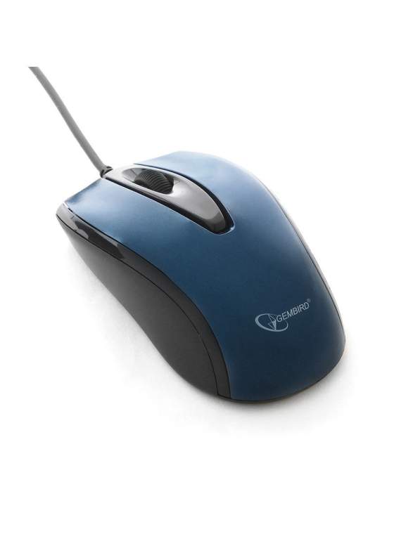 Мышь проводная Gembird, USB, синий,MOP-405