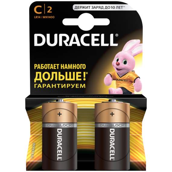 Купить  Duracell Basic C (LR14) алкалиновая,1шт., 2BL .