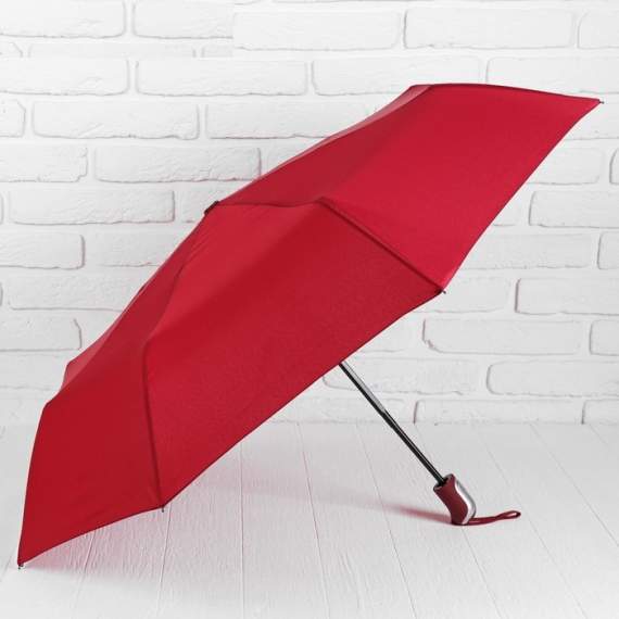 Зонт автоматический «Однотонный», 3 сложения, 8 спиц, R = 50 см, цвет бордовый,653137