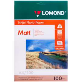 Фотобумага А4 для стр. принтеров Lomond, 100 г/м2, 100 л матовая двусторонняя (0102002)
