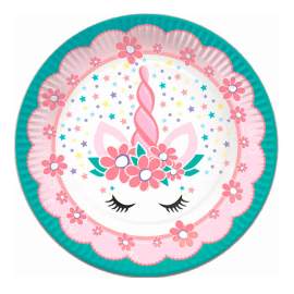 Тарелки бумажные ПатиБум "Единорог Pink&Tiffany", 18см, 6шт.,4690296058395