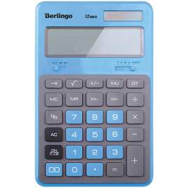 Калькулятор настольный Berlingo "Hyper", 12 разр., двойное питание, 171*108*12, синий,CIB_200