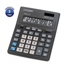 Калькулятор настольный Citizen Business Line CDB1201-BK,12 разр,двойн пит, (БОЛЬШОЙ) 155*205*35мм