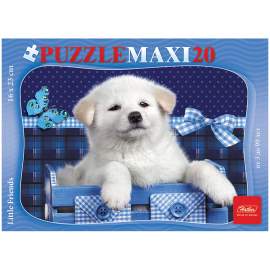 Пазл 20 эл. maxi Hatber "Белый щенок", картонная коробка,20ПЗ5_15000