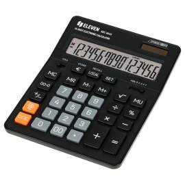 Калькулятор настольный Eleven SDC-664S, 16 разрядов, двойное питание, 155*205*36мм, черный,SDC-664S