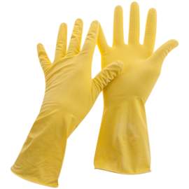 Перчатки резиновые хозяйственные OfficeClean р.M, желтые, пакет с европодвесом,248569/Н