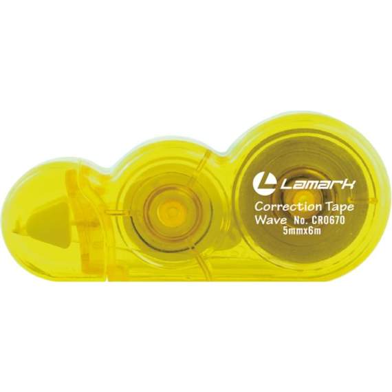 Корректирующая лента 5мм*6м, желтый корпус, Lamark Wave,CR0670-YL