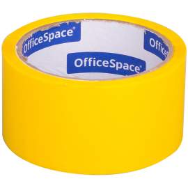 Клейкая лента упаковочная (скотч) 48мм*40м, 45мкм, желтая, ШК, OfficeSpace,КЛ_6286