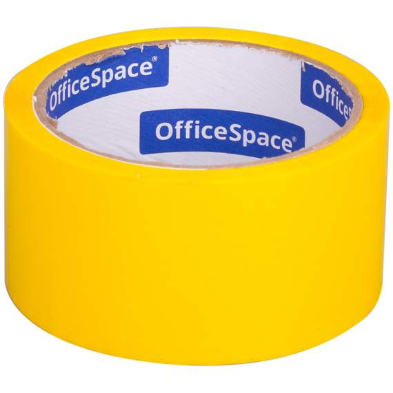 Клейкая лента упаковочная (скотч) 48мм*40м, 45мкм, желтая, ШК, OfficeSpace,КЛ_6286