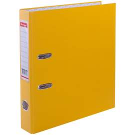 Папка-регистратор Berlingo "Standard", 50мм, бумвинил, с карманом на корешке, желтая,ATb_50405