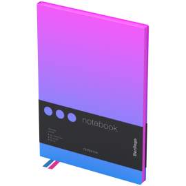 Записная книжка А5 80л., кожзам,Berlingo "Radiance", черный срез, розовый/голубой градиент,NB0_93502