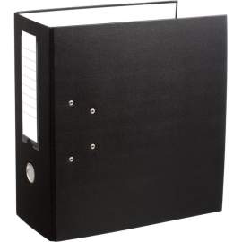 Папка-регистратор PVC 125мм черный, с двумя ароч. мех, без мет/уголка,с карманом на корешке,1128021
