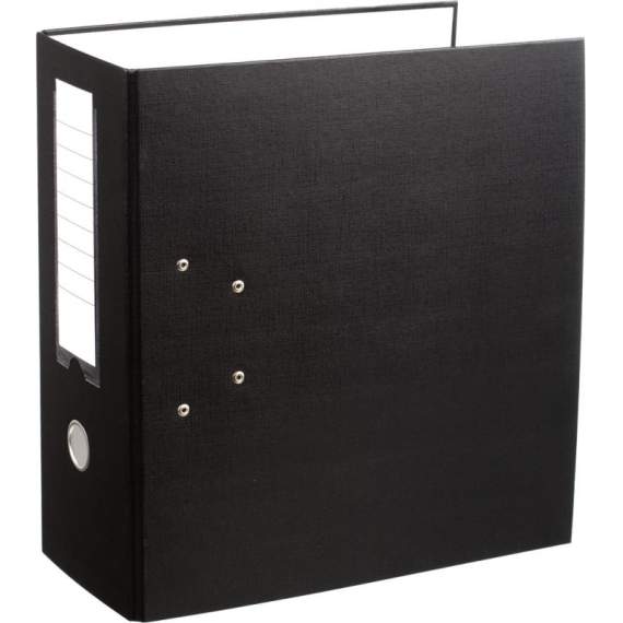 Папка-регистратор PVC 125мм черный, с двумя ароч. мех, без мет/уголка,с карманом на корешке,11128021