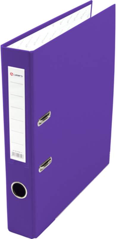 Папка-регистратор PP 50мм фиолетовый, металл.окантовка, карман, Lamark,AF0601-VL,AF0601-VL1