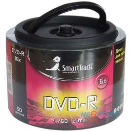 Диск DVD+R 4.7Gb Smart Track 16x Cake Box, ЦЕНА=1шт, (туба 50шт), ST000220