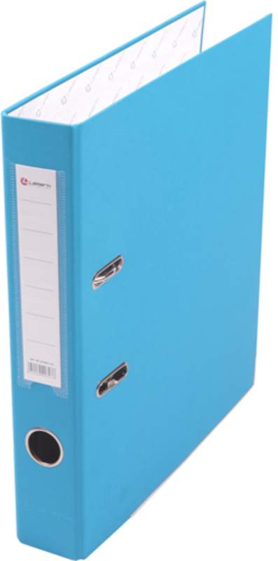 Папка-регистратор PP 50мм голубой, металл.окантовка, карман,разобранная,Lamark AF0601-LB