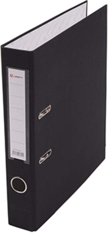 Папка-регистратор PP 50мм черный, металл.окантока, карман, Lamark,AF0601-BK,AF0601-BK1