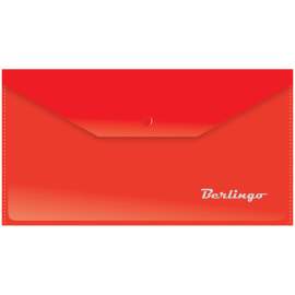 Папка-конверт на кнопке, C6 Berlingo, 180мкм, красная,AKk_06303