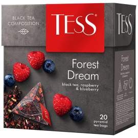 Чай Tess "Forest Dream", черный, лесные ягоды, 20 пакетиков-пирамидок по 1,8г,0784-12