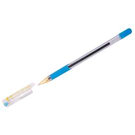 Ручка шариковая MunHwa "MC Gold" голубая, 0,5мм, грип, штрих-код	,BMC-12