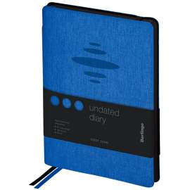Ежедневник недатированный, A5, 136л.,кожзам,Berlingo"Color Zone",черный срез,с резинкой,синий,86503