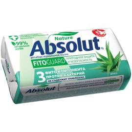 Мыло туалетное Absolut "Алоэ", антибактериальное, бумажная обертка, 90г,6061