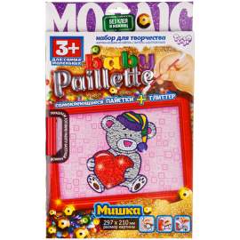 Аппликация-картина из пайеток и глиттера Danko toys "Baby Paillette. Медвежонок",PG-01-01