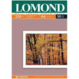 Фотобумага А4 для стр. принтеров Lomond, 220г/м2 (50л) мат.дв.,0102144