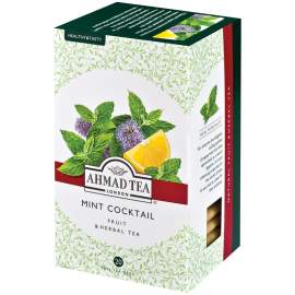 Чай Ahmad Tea "Mint Cocktail", травяной, с ароматом мяты и лимона, 20 фольг. пакетиков по 1,5г,1166