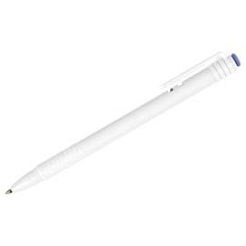 Ручка шариковая автоматическая СТАММ "500" синяя, 0,7мм, белый корпус,РША-30414